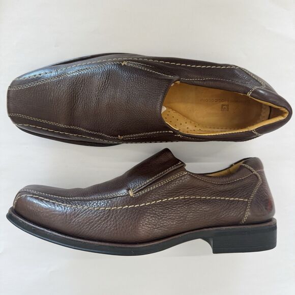 Sandro Moscolini Brown Pebble Distressed‎ Leather Loafer Shoes Men 10.5 D Casual main image 12